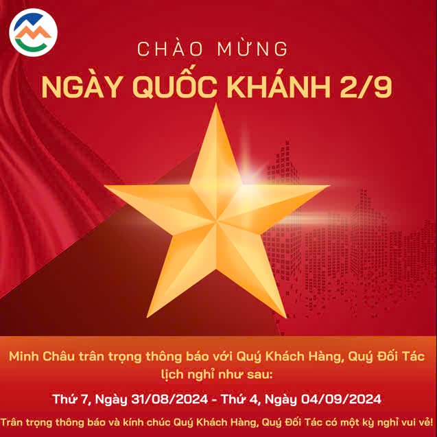 Lịch nghỉ lễ quốc khách 2/9 năm 2024 - Văn phòng kế toán Minh Châu - MINVOICE Tây Đô